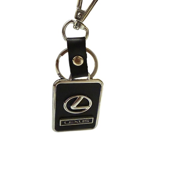BLACK LEXUS GENUINE LEATHER KEY FOB CHAIN RING Car - Picture 3 of 7